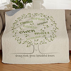 Family Tree Of Life Personalized 50x60 Quilted Blanket - 23081-Q