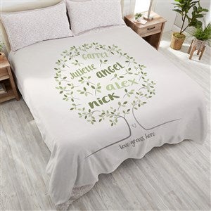 Family Tree Of Life Personalized 90x90 Plush Queen Fleece Blanket - 23081-QU
