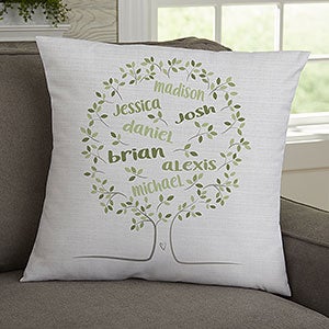 Family Tree Of Life Personalized 18-inch Velvet Throw Pillow - 23082-LV
