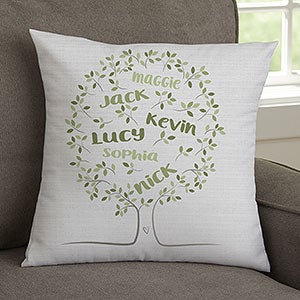 Family Tree Of Life Personalized 14-inch Velvet Throw Pillow - 23082-SV