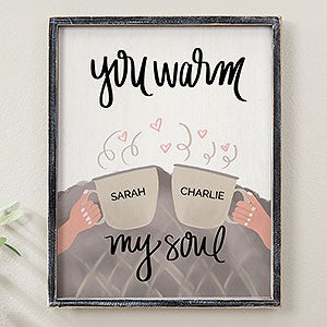 Warm My Soul Personalized Blackwashed Barnwood Wall Art- 14