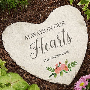 Personalized Big Heart Memorial Garden Stone - 23111-L