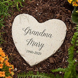 Personalized Little Heart Memorial Garden Stone - 23111-S