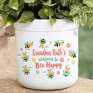 Bee Happy Personalized Outdoor Flower Pot - 23113
