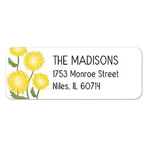 Yellow Flower Return Address Labels - 23124
