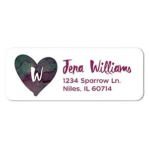 Watercolor Heart Return Address Labels - 23127