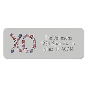 Floral XO Return Address Labels - 23128