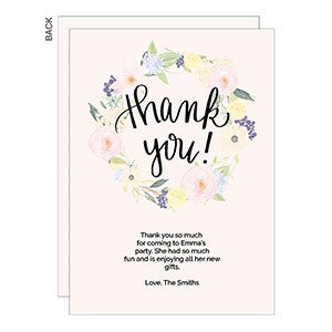 Floral Wreath Thank You Cards - 23135