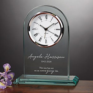 In Memory Personalized Glass Clock - 23166