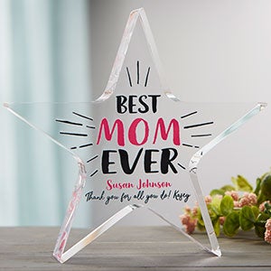 Best Mom Ever Personalized Colored Star Award - 23169