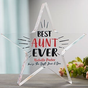 Best Aunt Ever Personalized Colored Star Award - 23170