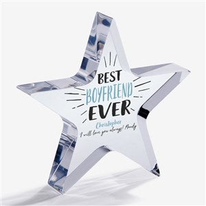 Best Boyfriend Ever Personalized Colored Star Award - 23171