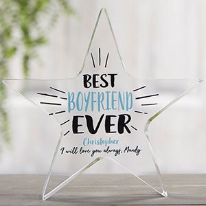 Best Boyfriend Ever Personalized Colored Star Award - 23171