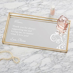 Special Message Personalized Mirrored Vanity Tray - 23174