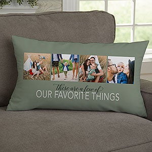 My Favorite Things Personalized Lumbar Photo Throw Pillow - 23178-LB