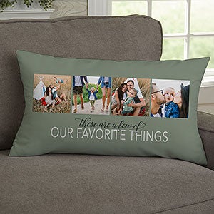 My Favorite Things Personalized Lumbar Velvet Photo Pillow - 23178-LBV