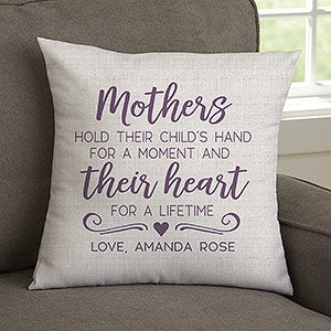 Mothers Hold Their Childs Hand Personalized 14 Velvet Throw Pillow - 23179-SV