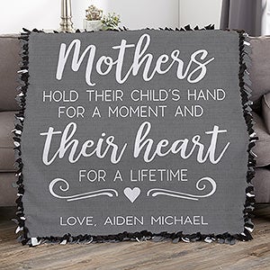 Mothers Hold Their Childs Hand Personalized 50x60 Tie Blanket - 23184-T