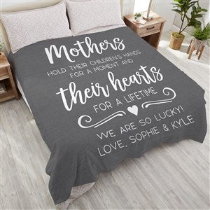 Mothers Hold Their Childs Hand Personalized 90x90 Plush Queen Fleece Blanket - 23184-QU