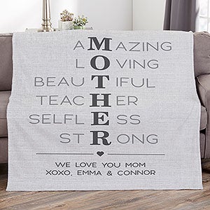 Mother Acronym Personalized 60x80 Plush Fleece Blanket - 23185-FL