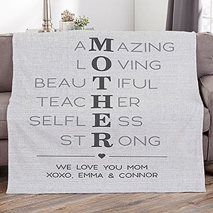 Mother Acronym Personalized 60x80 Plush Fleece Blanket - 23185-FL