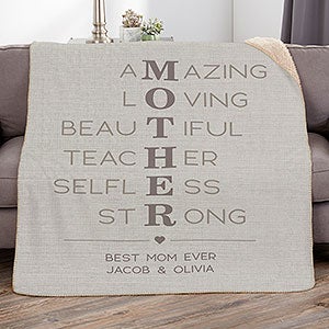 Mother Acronym Personalized 50x60 Sherpa Blanket - 23185-S