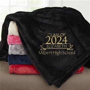 Graduation Personalized 60x80 Black Fleece Blanket - 23202-LB