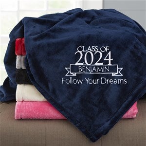 Graduation Personalized 60x80 Navy Fleece Blanket - 23202-LN