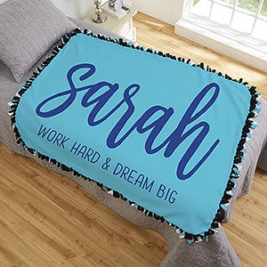Graduation Scripty Style Personalized 50x60 Tie Blanket - 23207-T