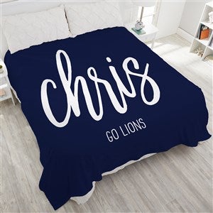 Graduation Scripty Style Personalized 90x108 Plush King Fleece Blanket - 23207-K