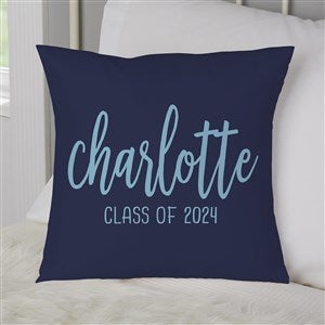 Personalized 14-inch Velvet Throw Pillow - Graduation Scripty Style - 23208-SV