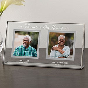 Custom 12.7cmx17.8cm Double Silver Picture Frame-Engraved with the