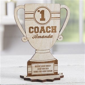 #1 Coach Personalized Trophy Whitewash Wood Keepsake - 23245-W