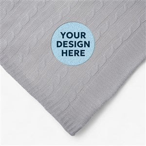Personalized Logo Cable Knit Throw Blanket - 23311