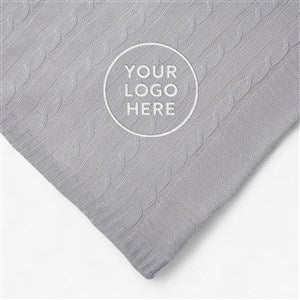 Personalized Logo Cable Knit Throw Blanket - 23311