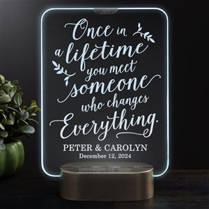 Once In A Lifetime Personalized Wedding Light Up LED Glass Keepsake - 23356