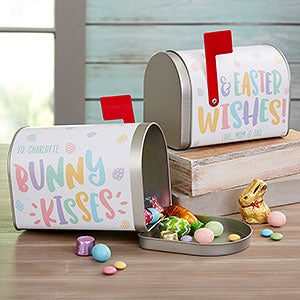 Bunny Kisses Personalized Metal Easter Treat Kids Mailbox - 23369