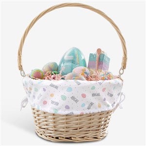 Easter Egg Personalized Natural Wicker Easter Basket - 23379
