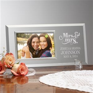 Mrs & Mrs Personalized Wedding Glass Picture Frame - 23388-MSMS