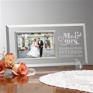 Mr & Mrs Personalized Wedding Glass Picture Frame - 23388-MRMS
