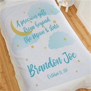 Beyond The Moon Personalized 50x60 Sweatshirt Baby Blanket - 23434-SW