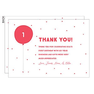 Balloon Age Thank You Cards - 23439