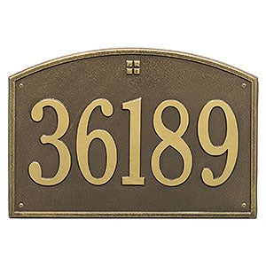Cape Charles Personalized Aluminum Address Number Plaque - Antique Brass - 23452D-AB