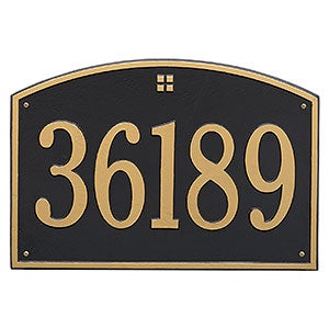 Cape Charles Personalized Aluminum Address Number Plaque - Black & Gold - 23452D-BG