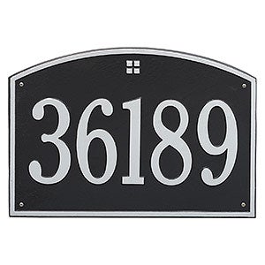 Cape Charles Personalized Aluminum Address Number Plaque - Black & Silver - 23452D-BS