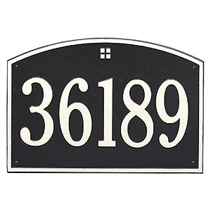 Cape Charles Personalized Aluminum Address Number Plaque - Black & White - 23452D-BW