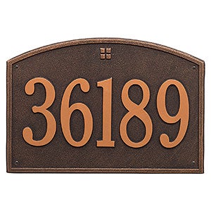 Cape Charles Personalized Aluminum Address Number Plaque - Oil Rubbed Bronze - 23452D-OB
