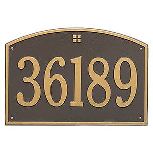Cape Charles Personalized Aluminum Address Number Plaque - Bronze & Gold - 23452D-OG