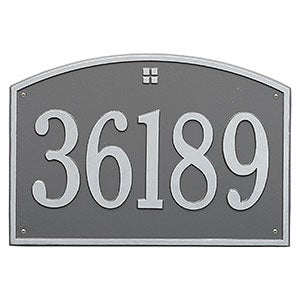 Cape Charles Personalized Aluminum Address Number Plaque - Pewter & Silver - 23452D-PS