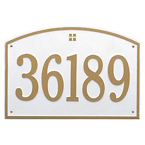 Cape Charles Personalized Aluminum Address Number Plaque - White & Gold - 23452D-WG